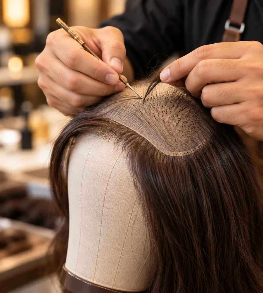 Hand-woven hair base
